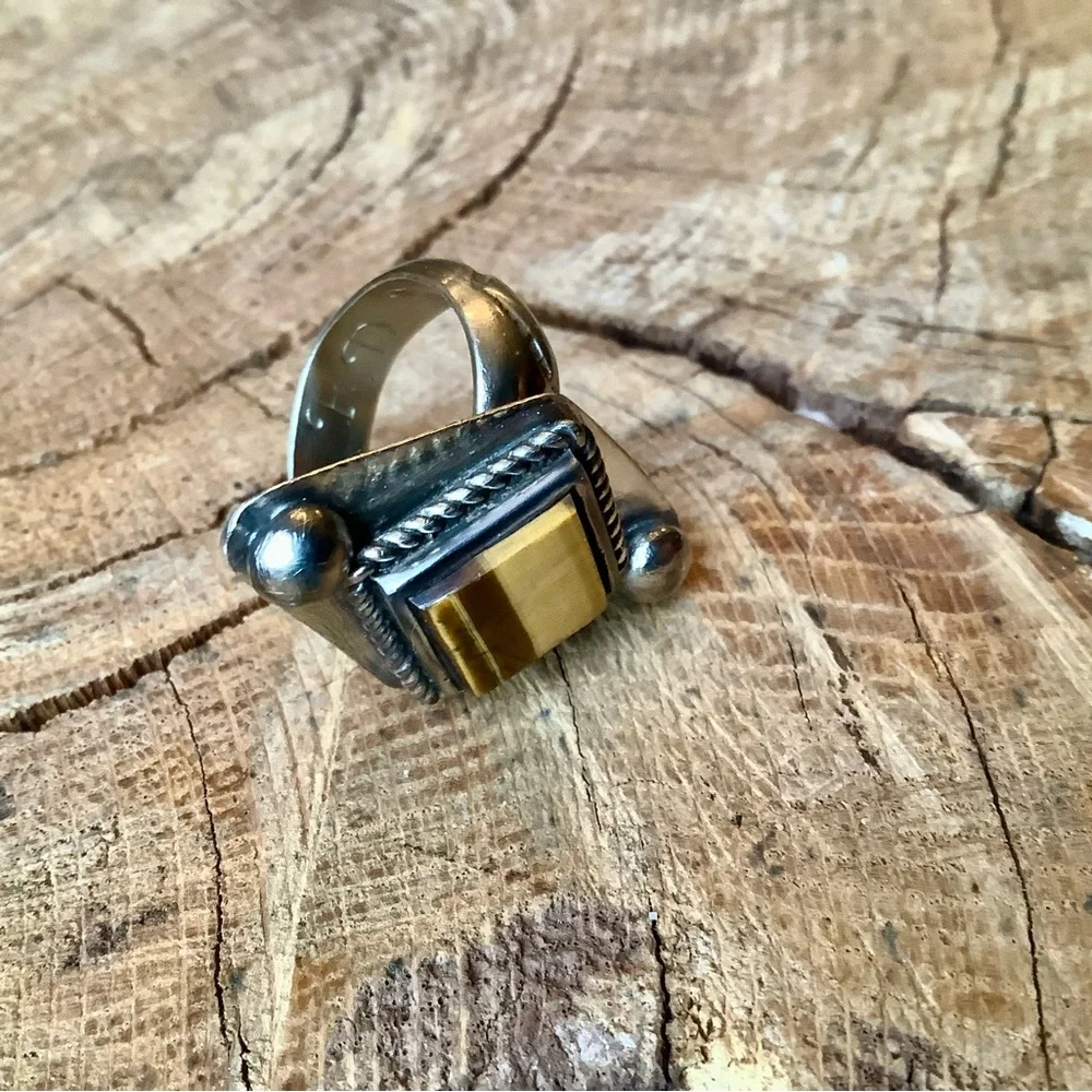 Ring , tiger eye ; 6.5 - Picture 6 of 8